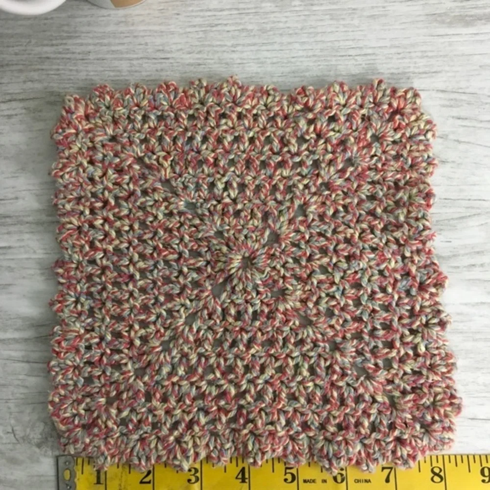 Cotton Crochet Wash Cloth Dish Rag Handmade Multi color Absorbent Bath Kitchen